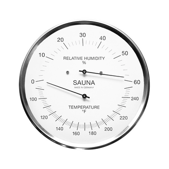 Fischer Sauna Thermometer & Hygrometer, Edelstahl, US-Version, °F