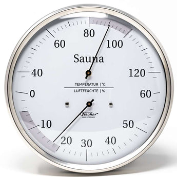 Fischer Sauna Thermometer & Hygrometer, Edelstahl