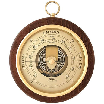 Fischer Barometer, Messing/Nussbaum, 170 mm - 1436R-12 (US-Version / Inch)