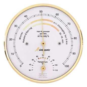 Goldspatz Wohnklima-Hygrometer mit Thermometer °C, 103 mm  (US-Version / Inch, °F)