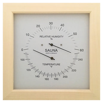 Fischer Sauna Thermometer & Hygrometer, Holz, US-Version, °F