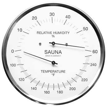 Fischer Sauna Thermometer & Hygrometer, Edelstahl, US-Version, °F