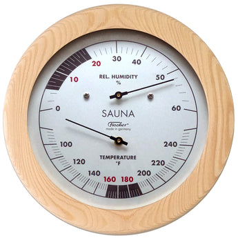 Fischer Sauna Thermometer & Hygrometer 155 mm, 196TH-03F (US-Version, °F)