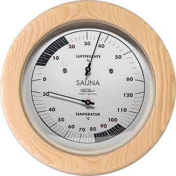 Fischer Sauna Thermometer & Hygrometer 155 mm, 196TH-03