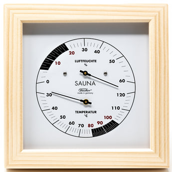 Fischer Sauna Thermometer & Hygrometer, Holz